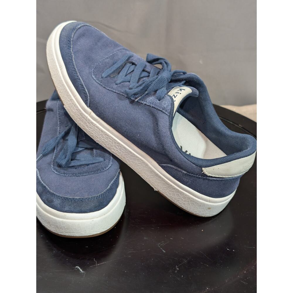 Kizik Shoes Women's 9 Mens 10 Blue Prague Hands Free Sneakers Suede Canvas - Picture 3 of 9